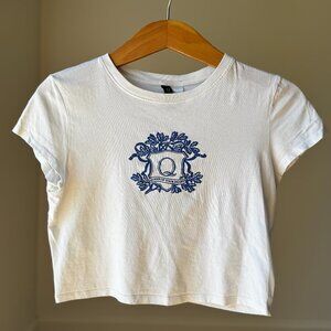 H&M “Queen of Your Heart” Baby Tee • Size M (Runs Small) • Cropped Fit   • Trend